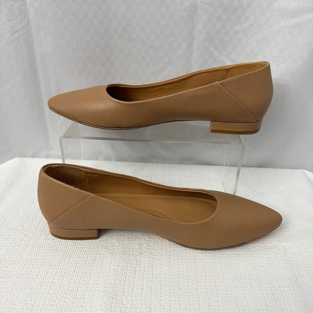 Nisolo Fina Pointed Toe Flat Shoes Womens Size 9.5 Almond Minimalist - Picture 9 of 10